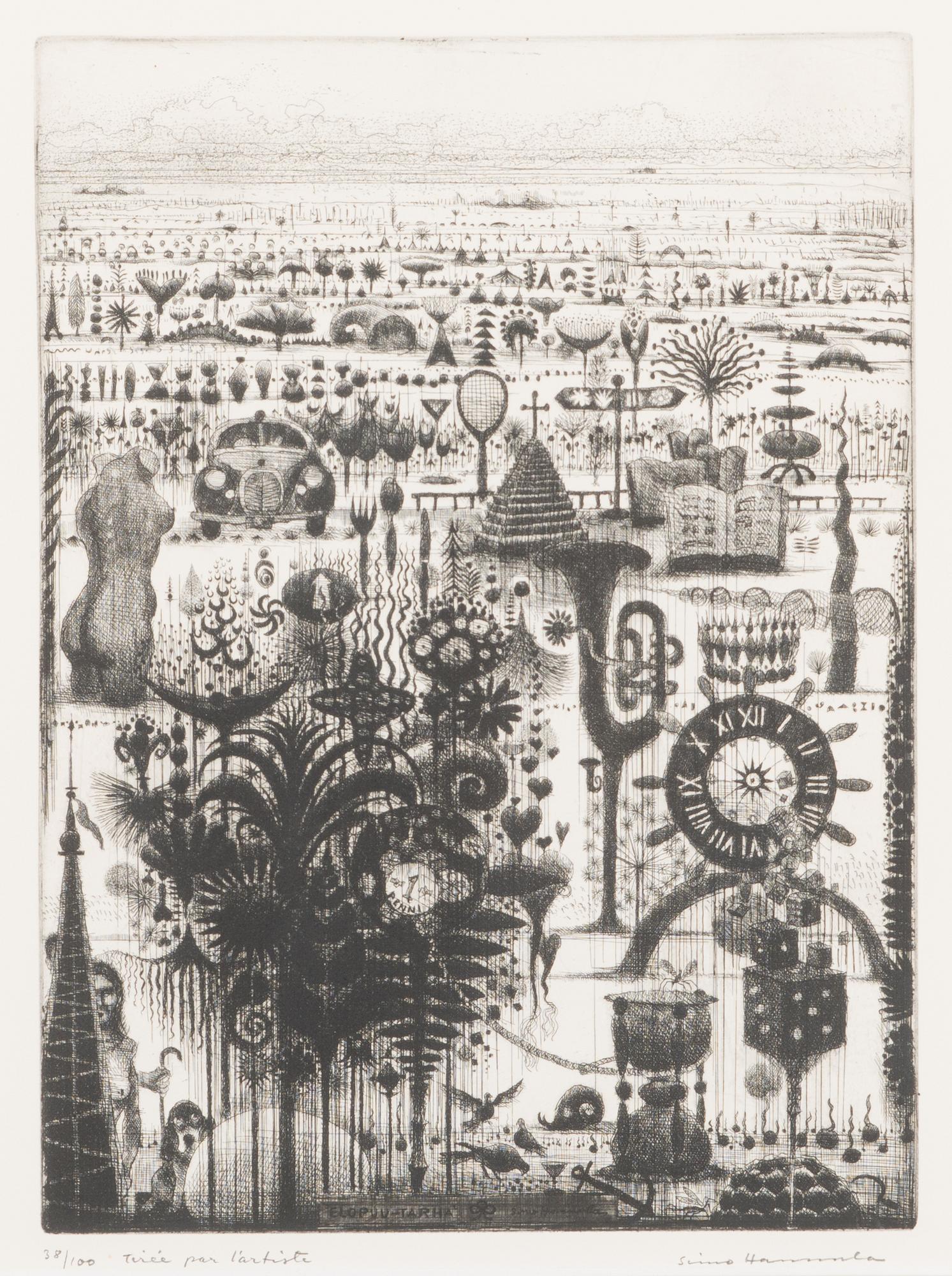 SIMO HANNULA, etsaus, signeerattu ja numeroitu 38/100 Tiré par l'artiste.