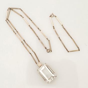 Ateljé Stigbert, Necklace with rock crystal and bracelet, sterling silver, 1949.