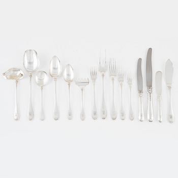 A Swedish Silver Cutlery, W.A. Bolin 'Model B', Stockholm 1937-1957 (126 pieces).