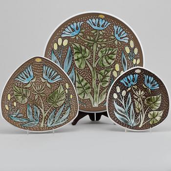 MARI SIMMULSON, 3 stycken,  stengods, Upsala Ekeby, 1900-talets andra hälft.
