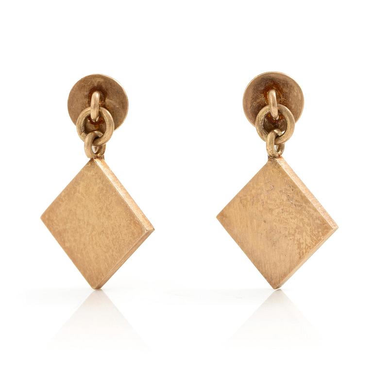 Wiwen Nilsson, A pair of earrings, 18K gold, geometric shape.