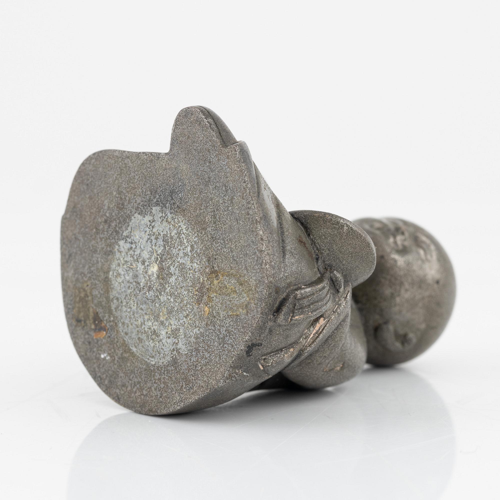 A pewter figurine, China, late Qign Dynasty, around 1900.