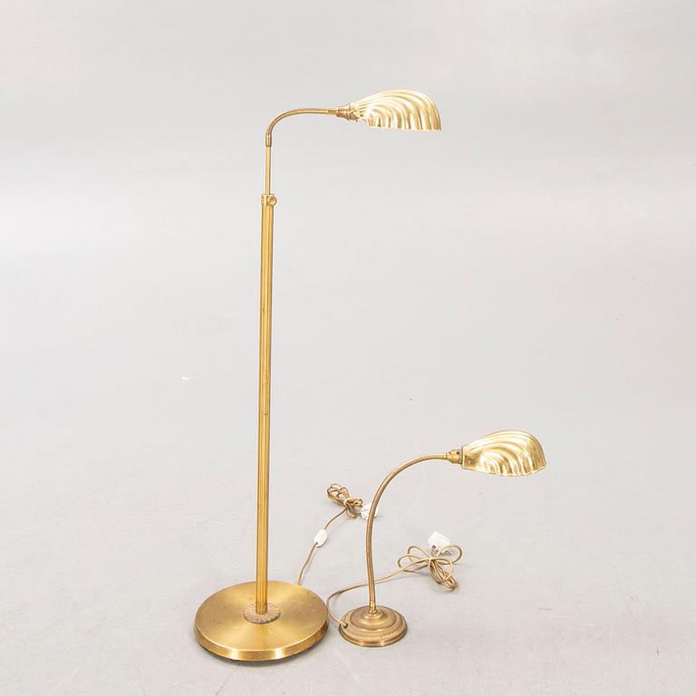 Golvlampa samt bordslampa 1900-talets mitt andra hälft.