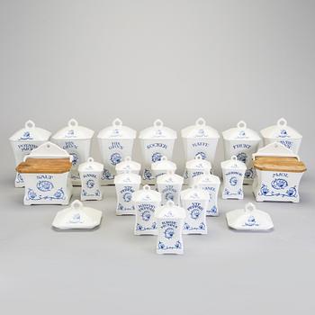 SPECERIBURKAR/KRYDDUPPSATS, 20 st, "Blåklocka", Rörstrand, i produktion 1923-1930-tal.