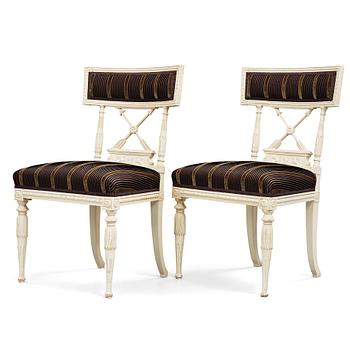 23. A pair of late Gustavian chairs by Johan Erik Höglander (master in Stockholm 1777).