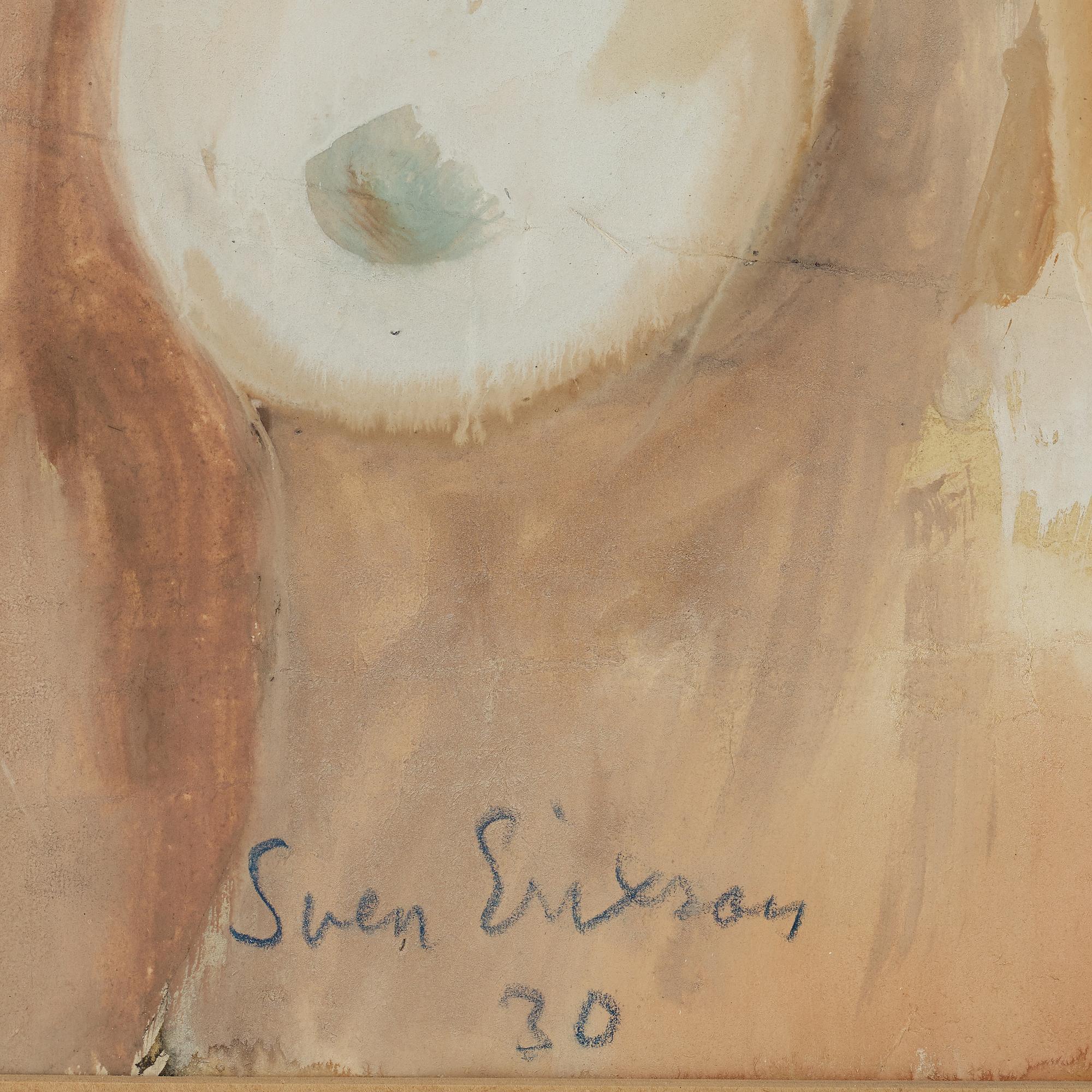 SVEN X:ET ERIXSON, watercolour and gouache, signed Sven Erixson and dated -30. "Kvinnostudie".
