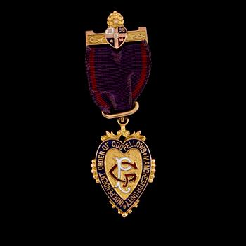 ORDENSBROSCH, 9K guld, Odd Fellow, England. Vikt ca 14 g.