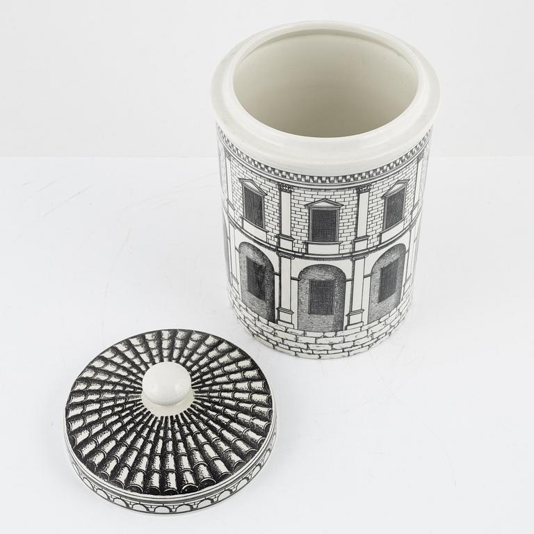 Piero Fornasetti, an earthenware covered jar, Milano, Italy.