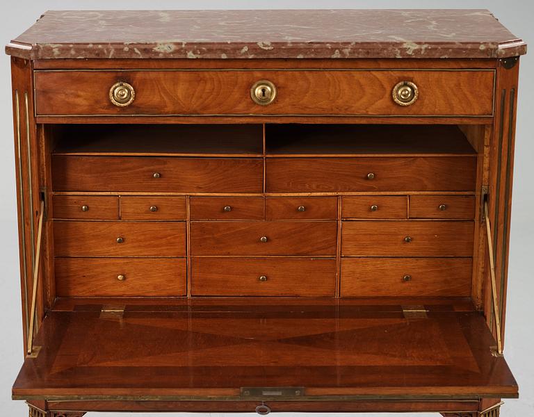 A mahogany-veneered late Gustavian secretaire by A. Scherling (master 1771-1809).