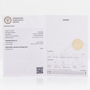 Ring, 14K guld med en briljantslipad svart diamant 2.84 ct. Kultakeskus, Tavastehus. Med IGI report.