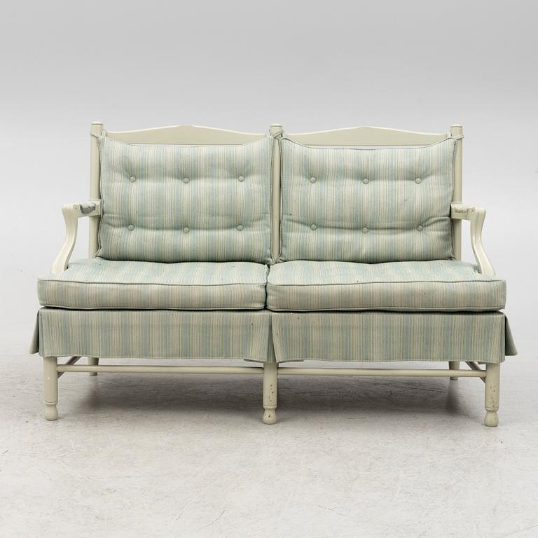 A sofa and armchair, of so called model "Gripsholms", Sweden, late 20th century.