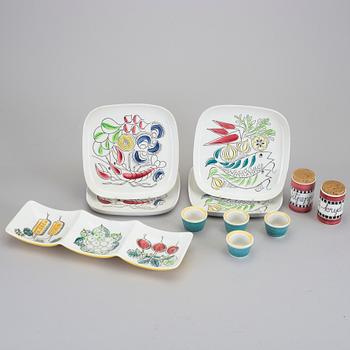 PARTI PORSLIN, Rörstrand, bl a Marianne Westman "Picknick", "Arom" och "My Garden", 11 delar.