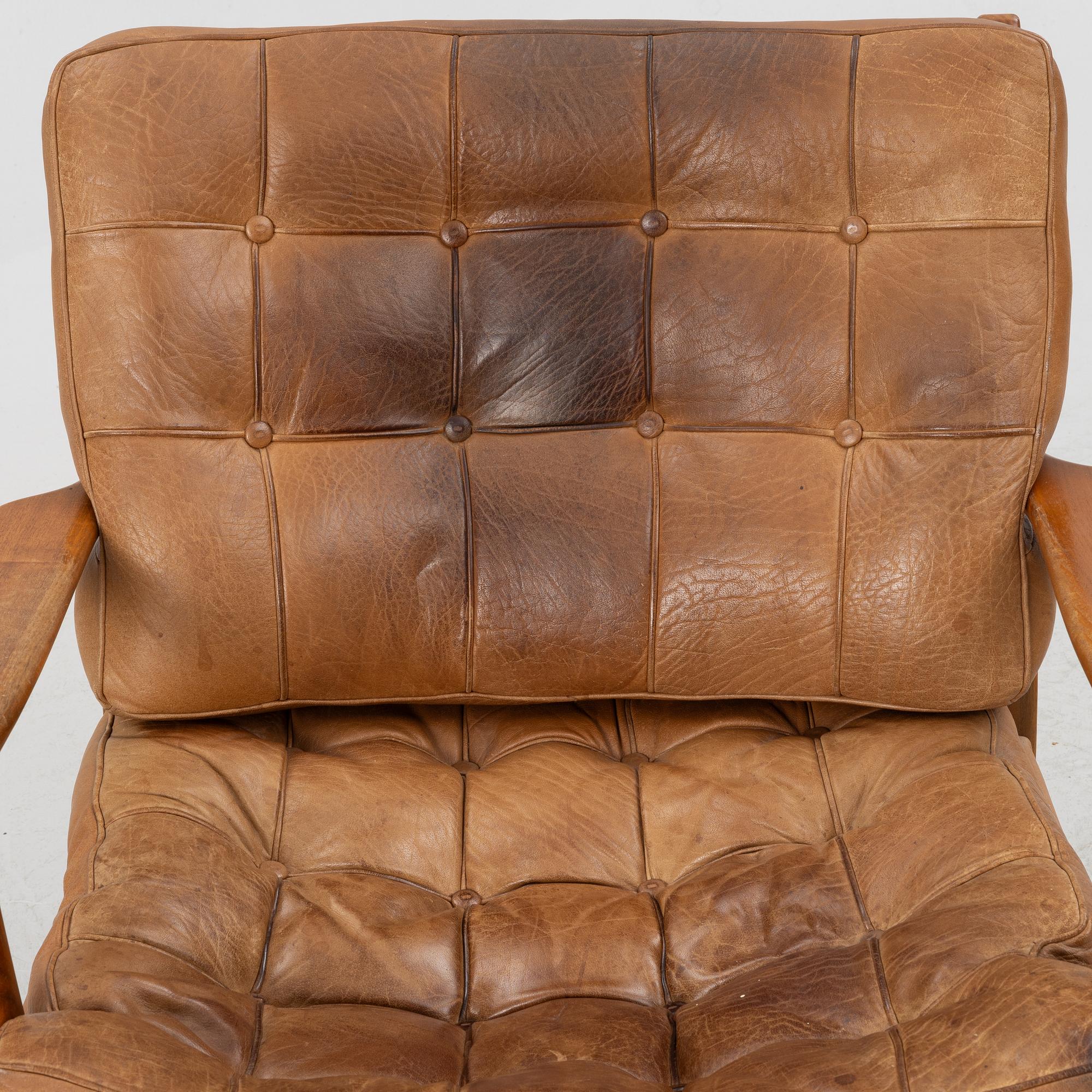 Arne Norell, a pair of "Löven" armchairs, Norell Möbler AB, Sweden, 1960's.
