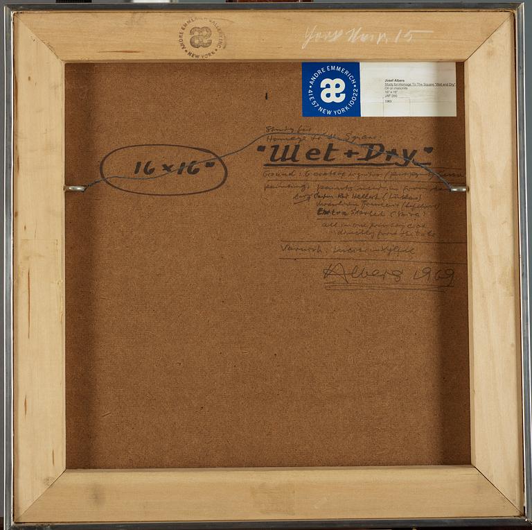 Josef Albers, "Study for Homage To The Square: 'Wet and Dry' ".