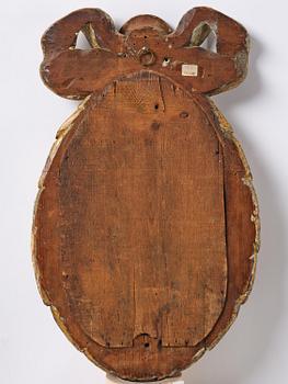 A Gustavian giltwood mirror, late 18th century.