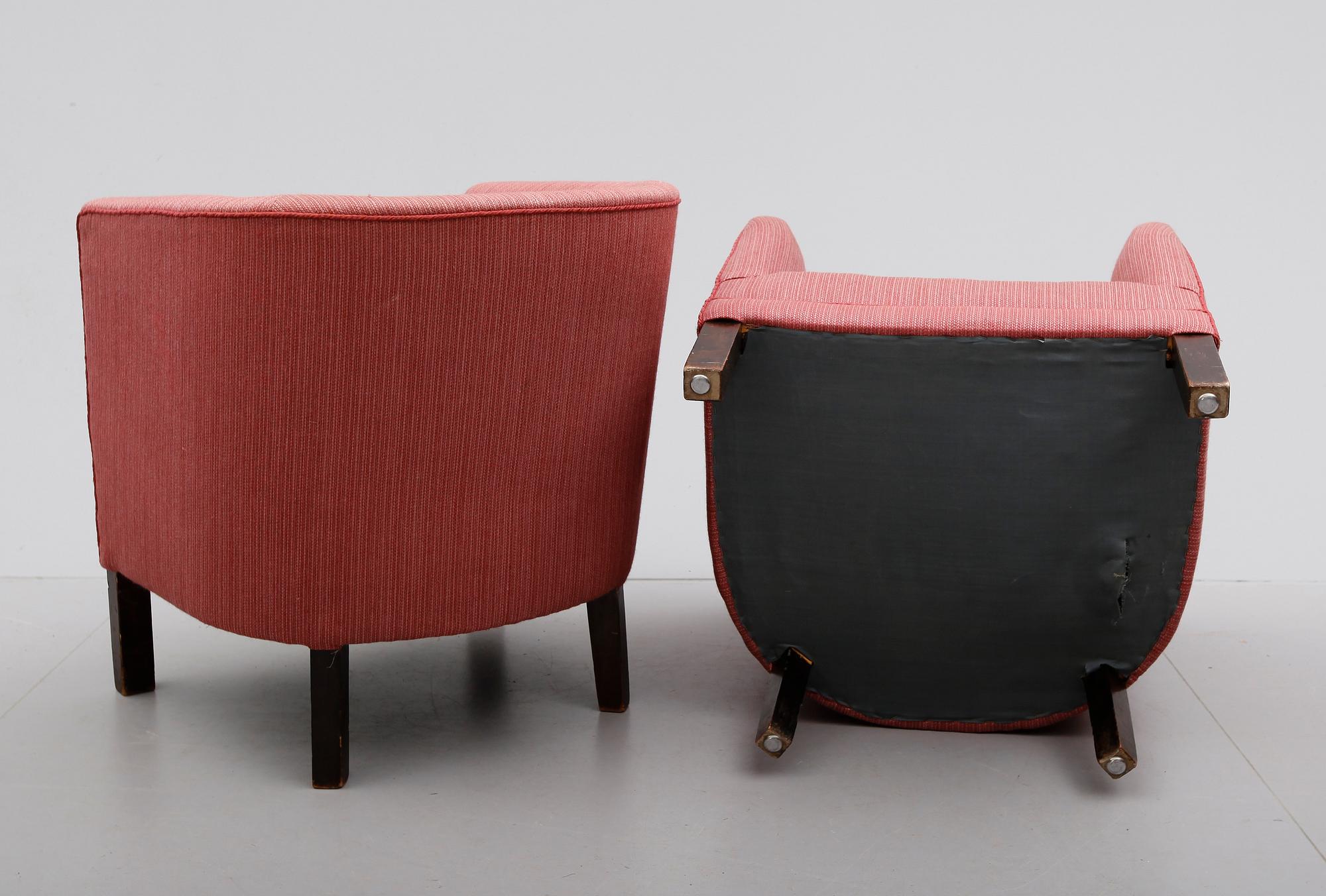 FÅTÖLJER, 1 par, 1930-/1940-tal.