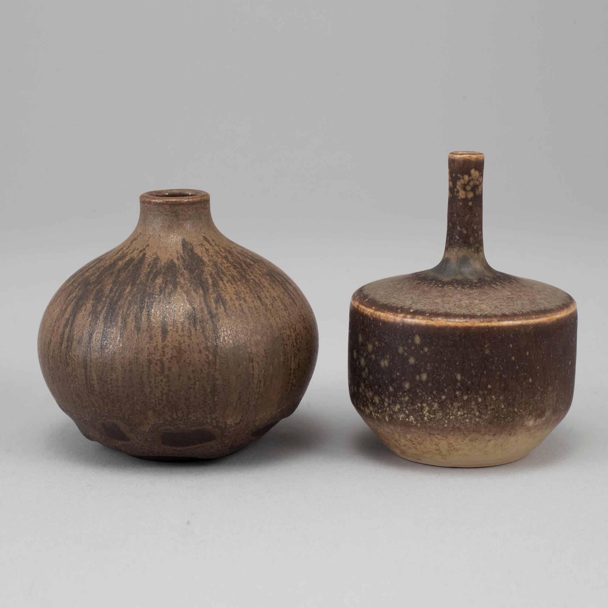 ROLF PALM, a set of four stoneware vases, Mölle, Sweden.