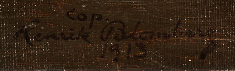 HENRIK BLOMBERG, olja på duk, sign och dat 1913.