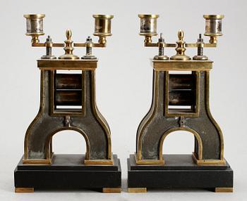 KLOCKGARNITYR, 3 del, Japy Fréres, Paris, metall och mässing, 1800-/1900-tal.