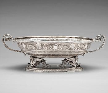 Jardiniere, silver, fantasistämplar, Hanau 1800-talets slut / 1900-talets början, sannolikt. Empire-stil.