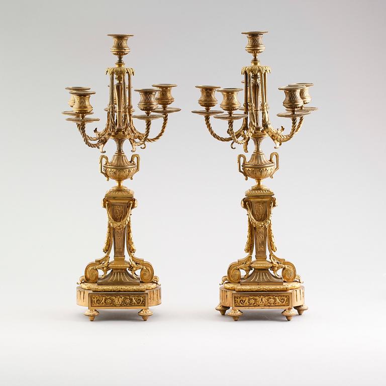 KANDELABRAR, 1 par, Frankrike, 1800-tal.