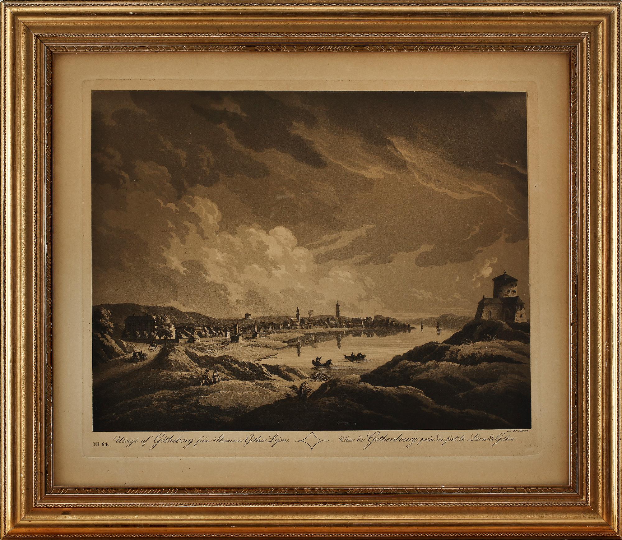 JOHAN FREDRIK MARTIN, efter, 2 st, kopparstick, 1800-tal.