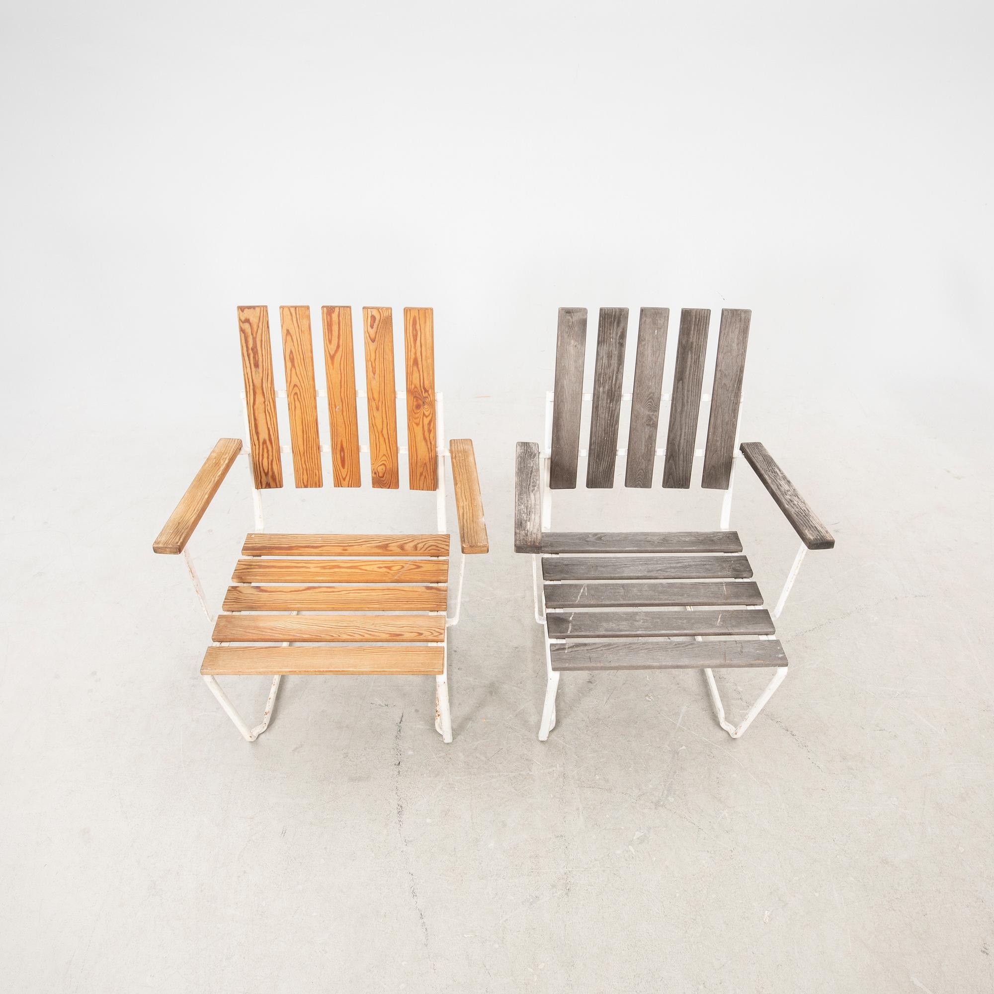 Karmstolar ett par samt stolar ett par Grythyttan 1900-talets mitt.