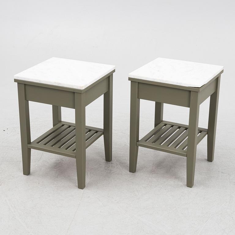 A pair of bedside tables, 20th century.