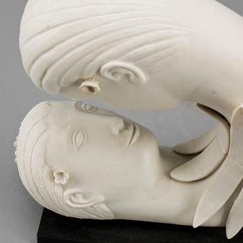 STIG LINDBERG, 2 st, figuriner, parian, ur serien Figurin, Gustavsberg.
