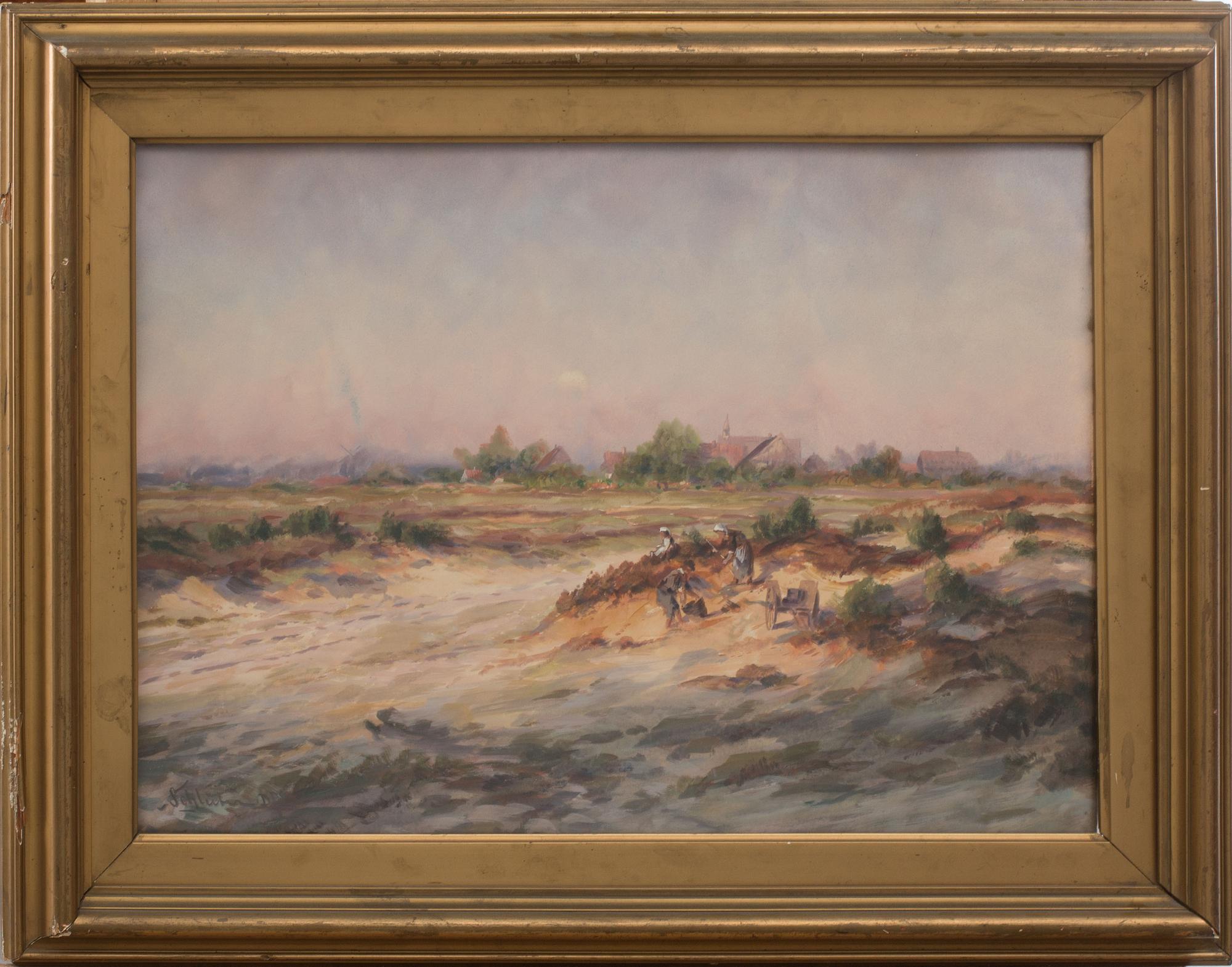 AUGUST SCHLÜTER. Akvarell, signerad.
