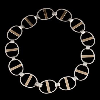 A Sigurd Persson sterling necklace and bracelet, Stockholm 1979.