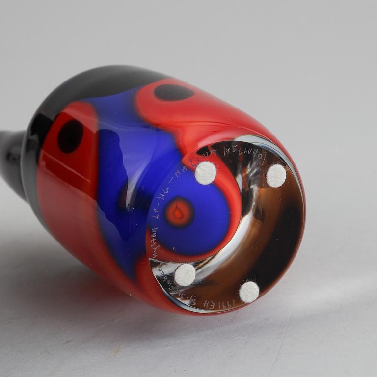 Erik Höglund, a glass sculpture/vase, Strömbergshyttan, 1991.