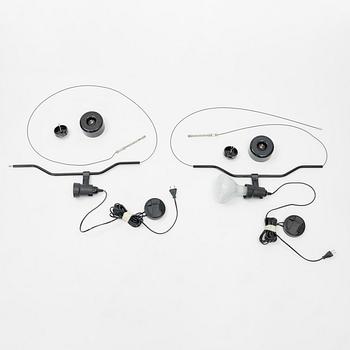 Achille Castiglioni & Pio Manzu, floor lamps/ceiling lamps, a pair, "Parentesi", Flos, Italy.