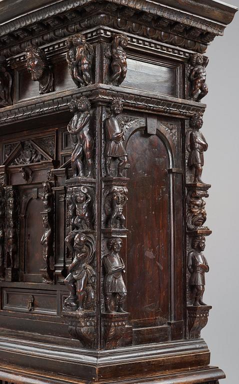 A Renaissance-style cupboard, 1800's, with older parts.