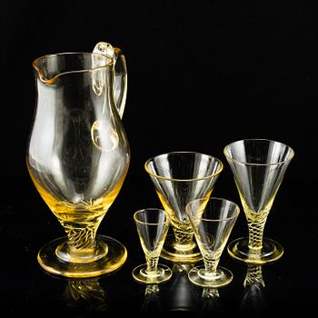 GRETA RUNEBORG, GLASSERVIS, 42 delar, Ekenäs glasbruk, 1920-30-tal.