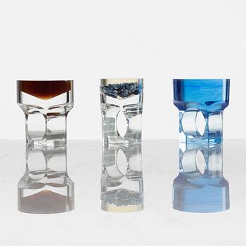 Siv Lagerström, rings, three pieces, acrylic plastic. 1970s.