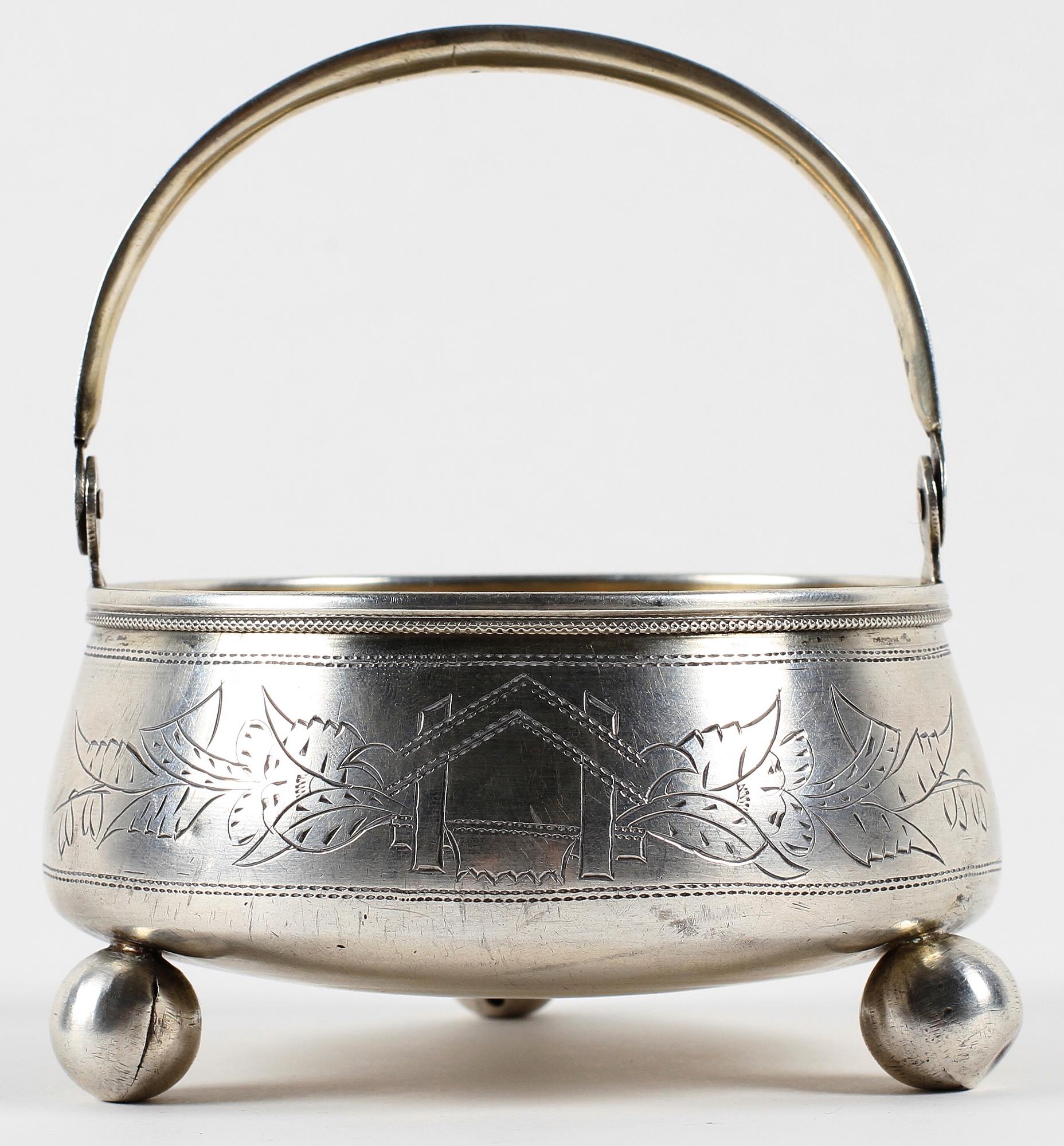 SOCKERSKÅL, silver, troligen I. Prokofiev, Moskva, Ryssland, 1894.
