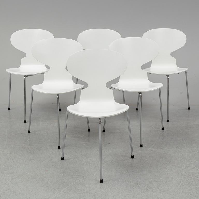 ARNE JACOBSEN, stolar, 6 st, "Myran", Fritz Hansen, Danmark, 2004.