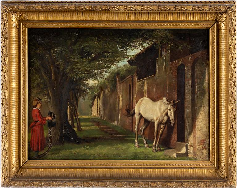 EYRE CROWE, oil on canvas, signed and dated 1883.