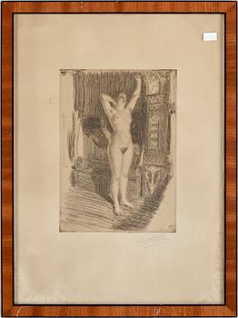 Anders Zorn · ANDERS ZORN, etsning, sign i plåt samt paper o dat 1914.