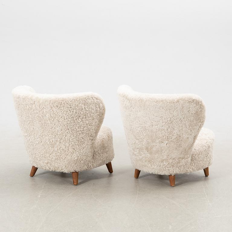 Armchairs, a pair, Swedish modern, 1940s.
