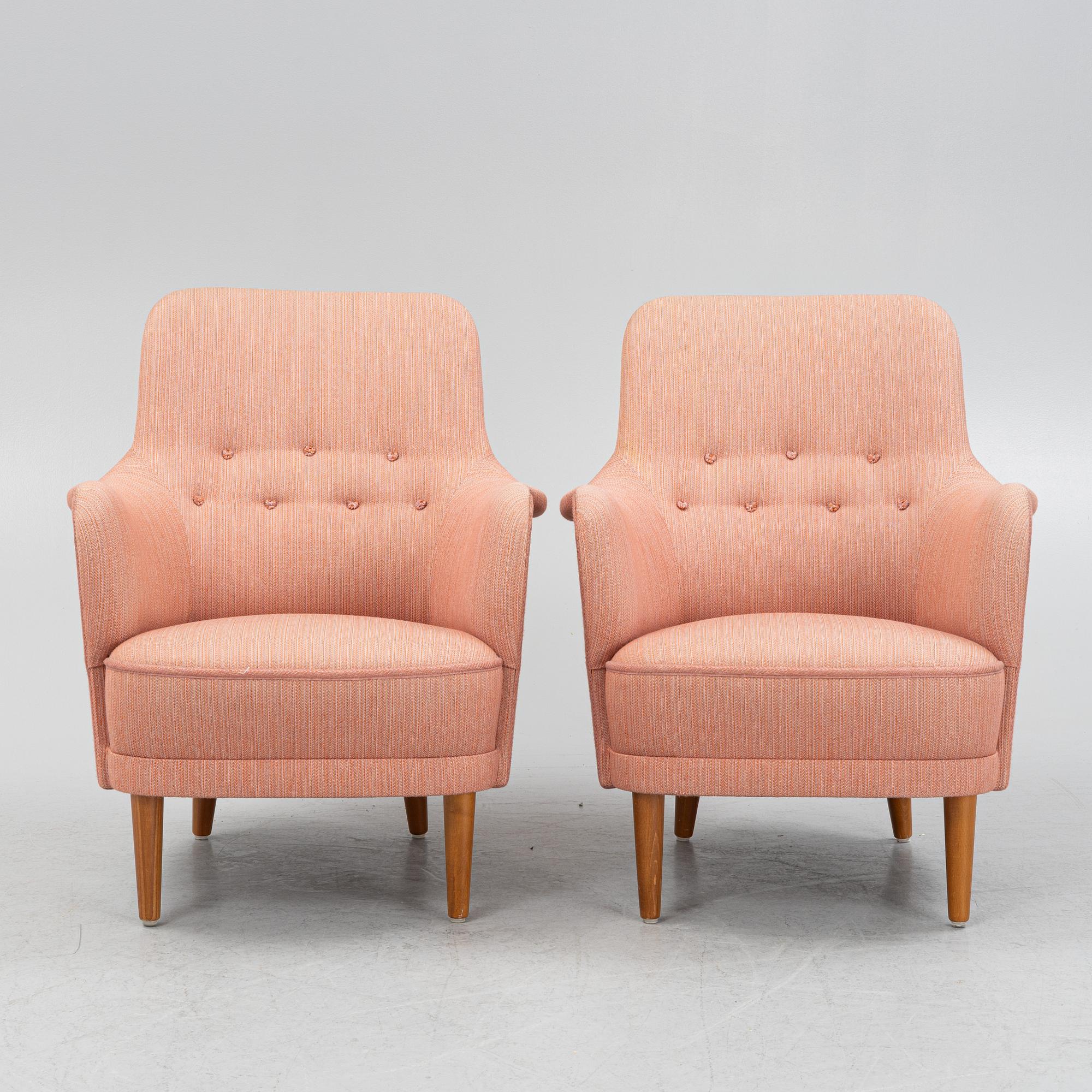 Carl Malmsten, fåtöljer. ett par, "Samsas", AB OH Sjögren, 1900-talets senare del.