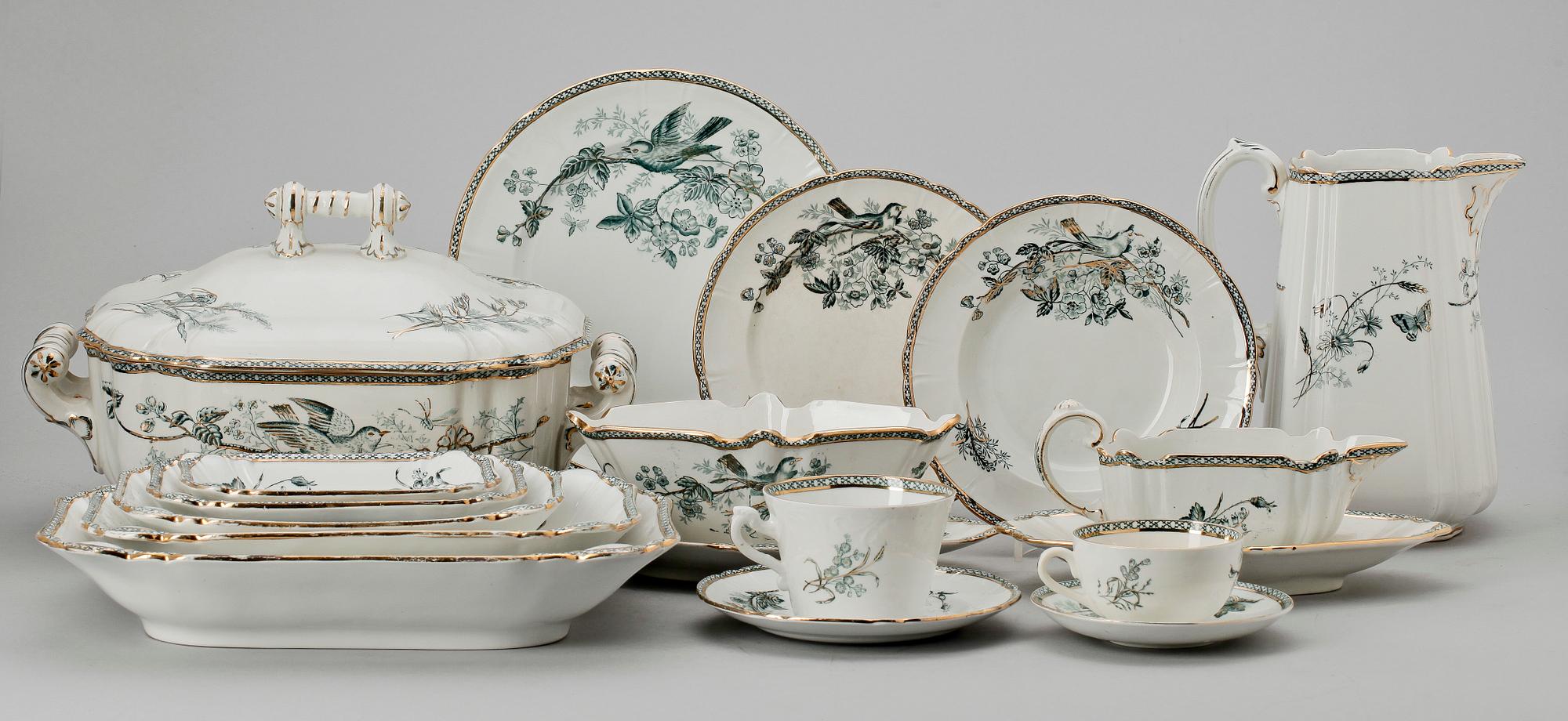 MATSERVIS, 105 delar, porslin,"Wexiö", 1900-talets första hälft, Gustavsberg.