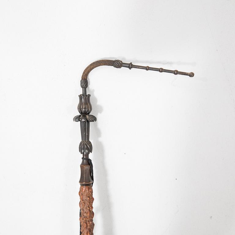 Long pipe  Carved wood with a silver mount Hasa Malmö 1986.