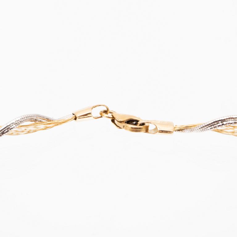 An 18K white and red gold necklace.
