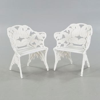 A pair of garden chairs from Melins in Anderstorp, second half of the 20th century.