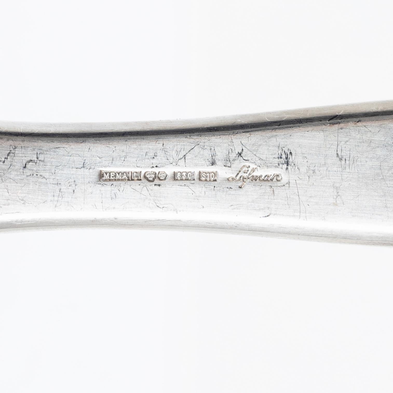 Eric Löfman, A Swedish silver cutlery set, "Uppsala", MEMA, Lidköping 1975-1994 (15 pieces).