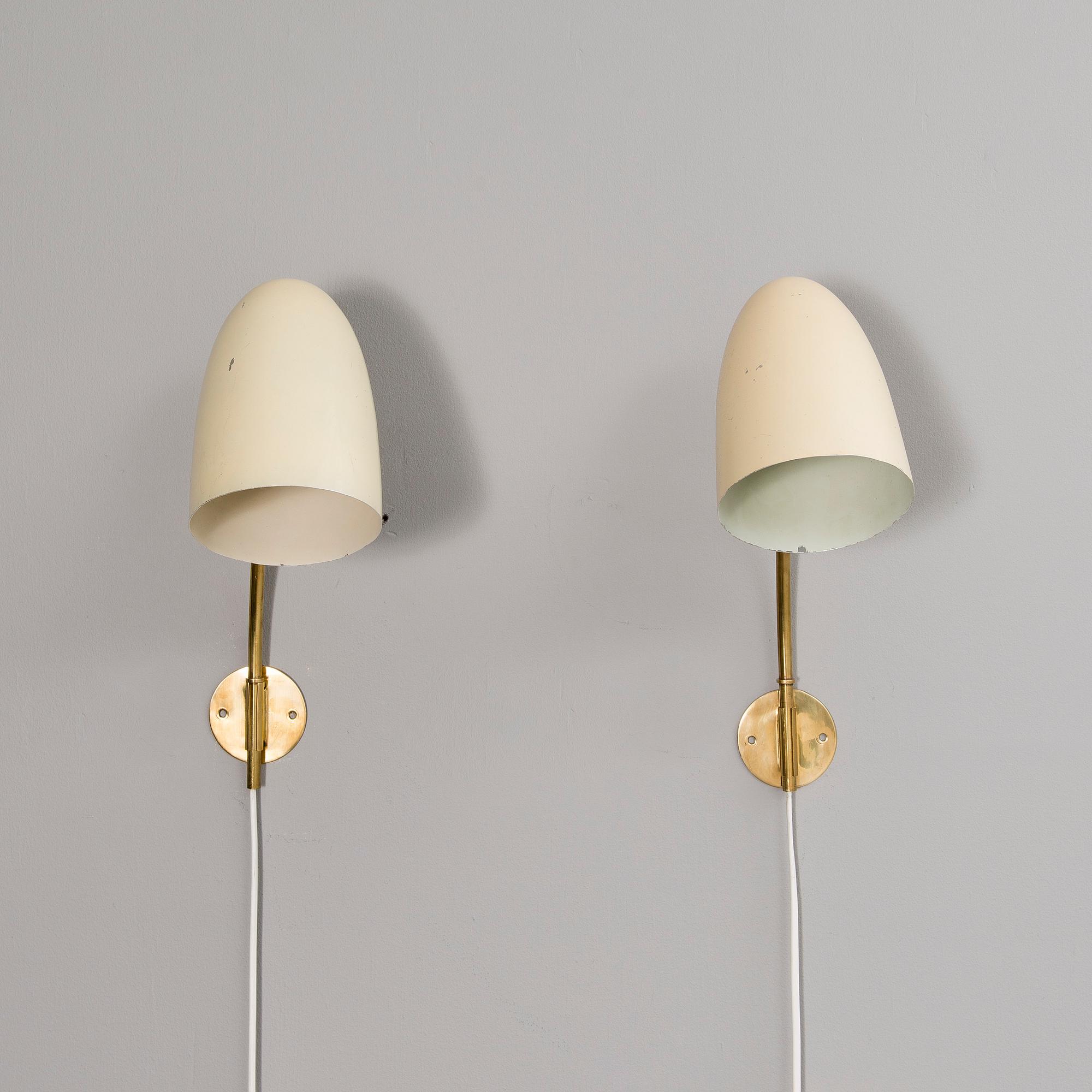 A PAIR OF SCONCES, manufacturer PSO Pohjoismainen Sähkö Oy, mid 20th century.
