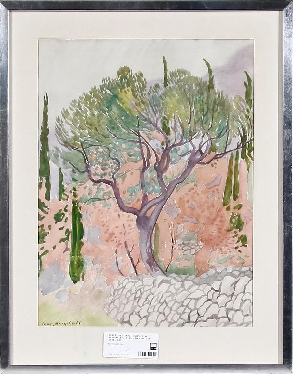 BERGDAHL, IVAN, 2 st, akvareller, sign varav en dat 1978.