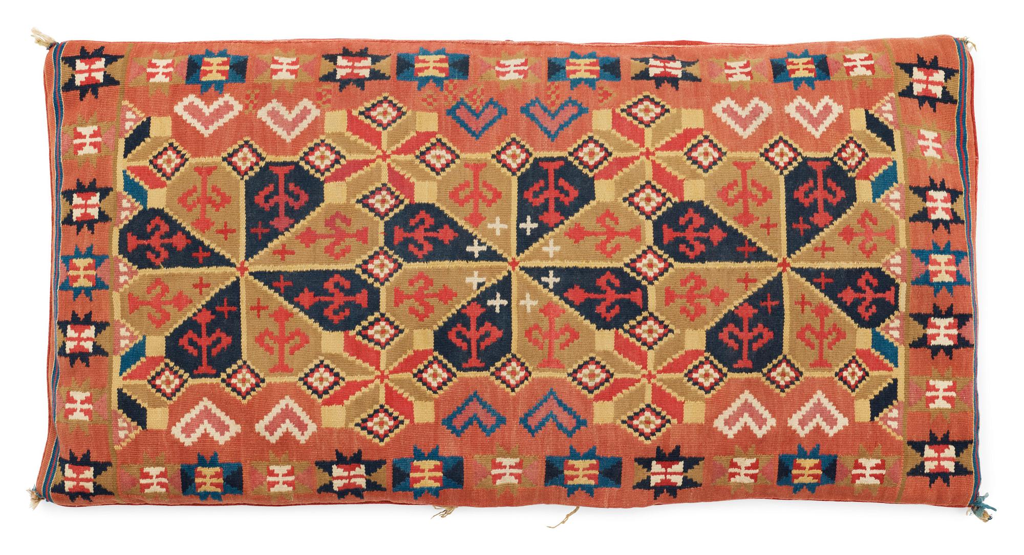 ÅKDYNA (agedyna), rölakan. Ca 54 x 106 cm. Skåne 1800-talets förra hälft.